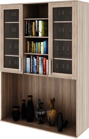 TV szekrény üveg, DTD laminált, tölgy sonoma, DUNAJ TYP6