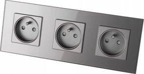 Hármas üveg aljzat Szürke hármas keret és 3 x Miuun aljzat szett