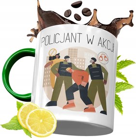 Zöld Bögre Rendőrnek Tökéletes Ajándék fényképes nyomtatással