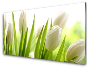 Modern üvegkép tulipán virágok 100x50 cm