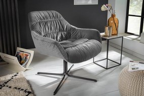 BIG DUTCH design bársony fotel - szürke