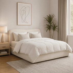 Franciaágy Krém Bouclé Kárpittal. Ágyneműtartóval. 180x200 BRISTOL