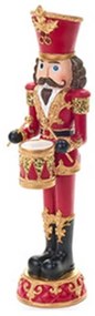 Nagy Diótörő dobos karácsonyi figura LED-es 35 cm