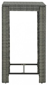 szürke polyrattan kerti bárasztal 60,5 x 60,5 x 110,5 cm