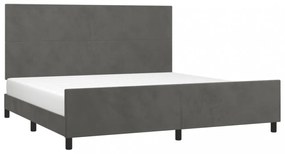 sötétszürke bársony ágykeret matrac nélkül 200 x 200 cm