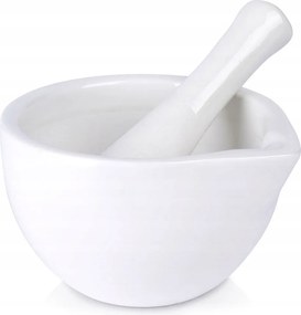 Konyhai Mozsár Porcelán Fehér, Fűszernövények Ledörzsölésére Szolgáló Zúzó