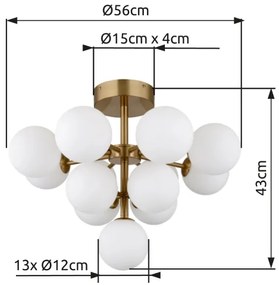 Globo 56143-13GD - Felületre szerelhető csillár GRAPPY 13xG9/5W/230V átm. 56 cm arany