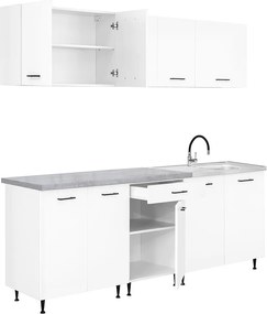 Primo 220 konyhabútor fehér, chromix munkalappal