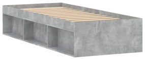 betonszürke kisméretű egyszemélyes ágykeret 75 x 190 cm