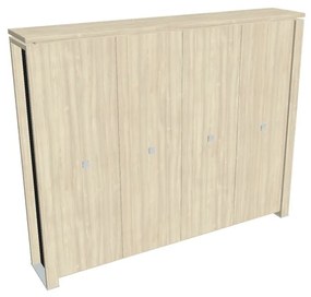 Verno+ S magas gardrób 260 x 46 x 210 cm, akác / fekete
