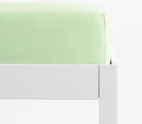 Goldea jersey gumis lepedő - világoszöld 160 x 200 cm