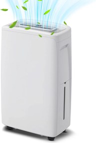 HOMCOM Elektromos Légszárító 12L/nap Vízgyűjtő Tartály 1.5L Csendes Légszárító 4 Üzemmóddal 2 Sebességgel Kerekekkel LED Kijelző Időzítő 10-25 m²-es T