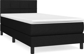 vidaXL fekete szövet rugós ágy matraccal 80 x 200 cm
