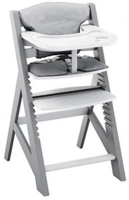 Etetőszék gyerekeknek 4 az 1-ben kivehető és mosható tálca, 3 pontos biztonsági öv, szürke
