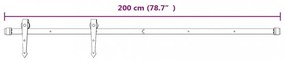 fehér acél tolóajtó-szerelvényszett 200 cm