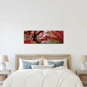 Red Japanese Maple, Portland, Oregon képe (órával) (90x30 cm)
