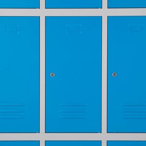 Fém szekrény - 9 doboz, 90 x 45 x 185 cm, hengerzár, kék - ral 5012