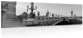 Kép III. Sándor-híd Párizsban fekete fehérben