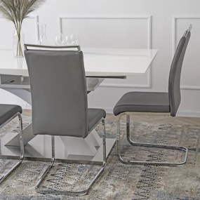 Szánkótalpas Étkezőszék Szürke Eco-bőr Kárpittal. LOCA 2