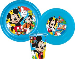 Disney Mickey műanyag étkészlet szett pohárral