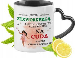 Szexmunkásoknak Fekete Bögre Szív Alakú Füllel Ajándék