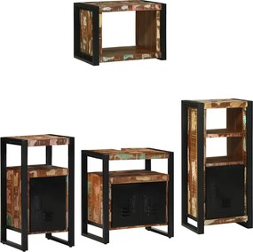 Fürdőszoba bútor szett 4 pcs Szilárd Újrahasznosított Fa