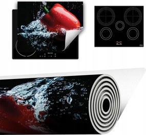 Vinyl Szőnyeg A Konyhába Több Hely 70x52 fekete víz paprika