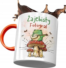 Narancssárga bögre fotósnak, fényképes nyomattal