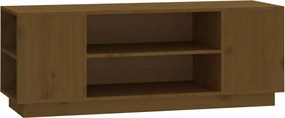 vidaXL mézbarna tömör fenyőfa TV-szekrény 110 x 35 x 40,5 cm