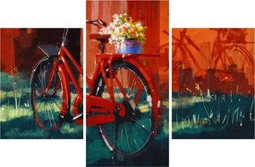 Piros kerék képe, akril festés (90x60 cm)