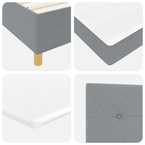 Boxspring Ágy Matrac Milyen Világosszürke 180x200 cm Szövet