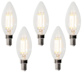 5 darabos E14 3 lépésben dimmelhető LED izzókészlet B35 átlátszó 4W 450 lm 2700K