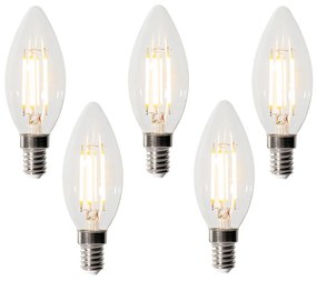 5 darabos E14 3 lépésben szabályozható LED izzó B35 átlátszó 4W 450 lm 2700K