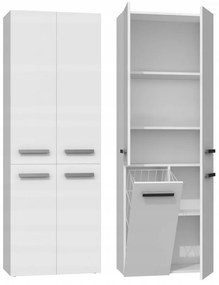 Aldabra 1K DD fürdőszoba szekrény, 60x174x30 cm, fehér