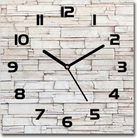 Üveg falióra szögletes fehér fali kő 30x30