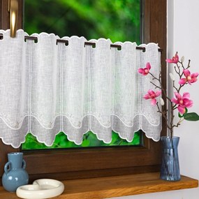 Irigység, Hímzett Szürke Minta, Len UTÁNZAT-310 cm széles x 70 cm magas