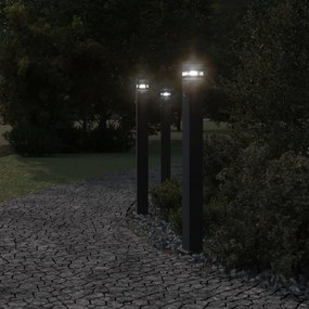 fekete alumínium kültéri állólámpa érzékelővel 110 cm