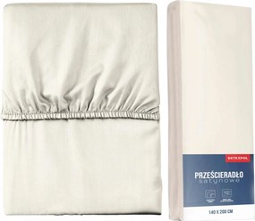 Mikroszatén Lepedő Gumis 90x200 Ecru