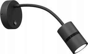 Ewilight Fali lámpa kapcsolóval állítható karral Tube flex GU10 fekete