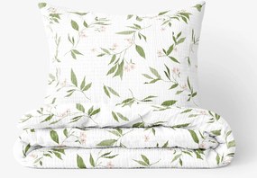 Goldea krepp ágyneműhuzat - jázmin virágmintás 140 x 200 és 70 x 90 cm