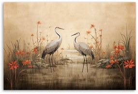 Gario Vászonkép Daruk a vízben Méret: 100 x 70 cm
