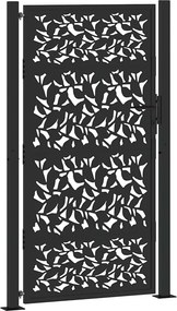 vidaXL fekete kerti kapu 100x175 cm acéllevél mintával