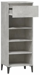 betonszürke szerelt fa cipőtartó 40x36x105 cm