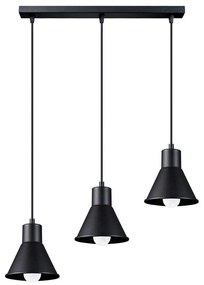 Sollux SL.0986 - Csillár zsinóron TALEJA 3xE27/60W/230V fekete