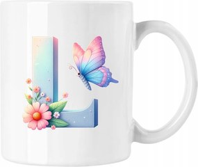 Pillangó bögre pillangó betű ábécé L fehér 330ml