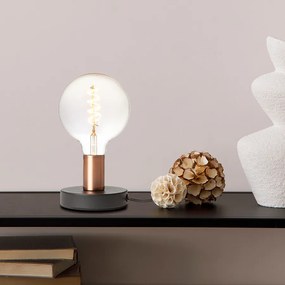 RENDL ALGOT stolní černá česaná měď 230V LED E27 15W