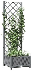világosszürke PP rácsos kerti ültetőláda 40 x 40 x 121,5 cm