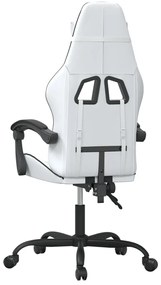 fehér és fekete műbőr forgó játékszék