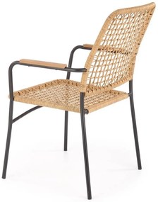Baltar étkezőszék, rattan / fekete