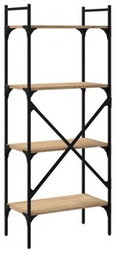 4 szintes sonoma tölgy szerelt fa könyvespolc 56x31,5x138,5 cm